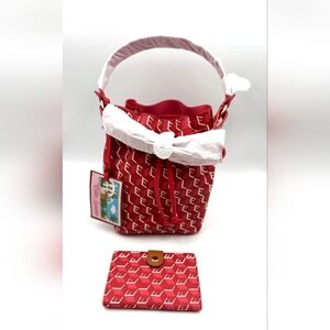 Estee Lauder Red Patterned Crossbody Bag with Wallet
